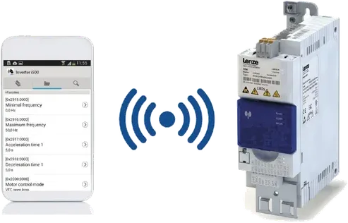 Частотний перетворювач Lenze i500 і застосунок налаштування на смартфоні